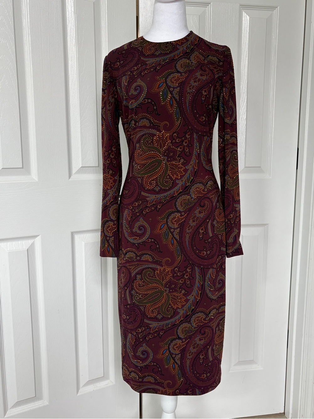 Vintage Ralph Lauren Bordeaux Dress 2000 Fall/Winter Runway Collection